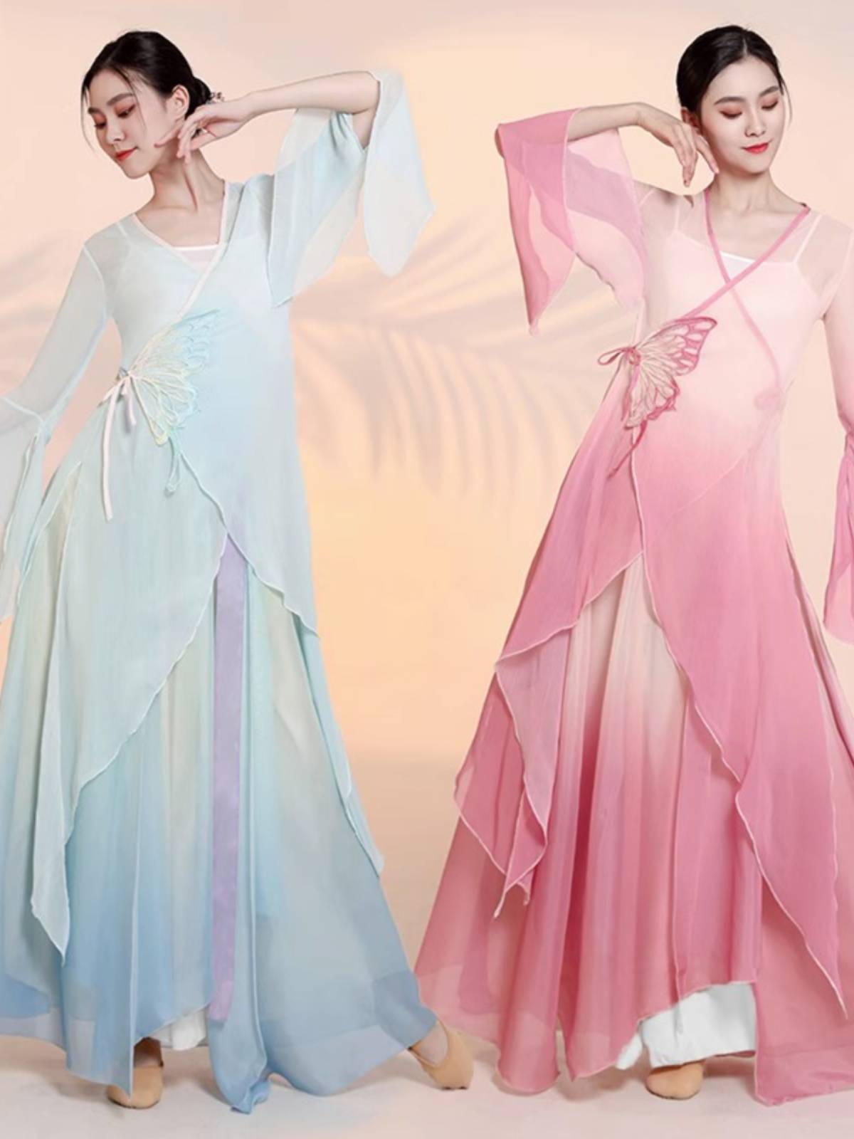 Classical Dance Server Body Rhyme Butterfly Gradient Spring Spring Sleeping Female Permaneous Training Foundation Chinese Dance Performance Service
