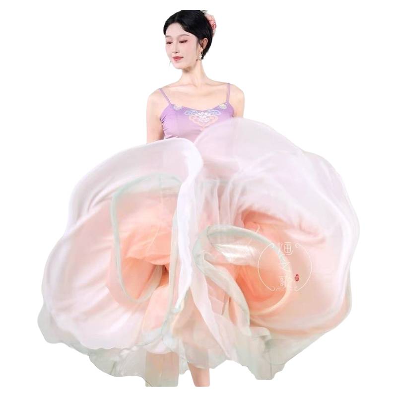 Classical dance yarn clothing gradient color and elegant Han Tang dance practice service Chinese dance show performance suit art test set