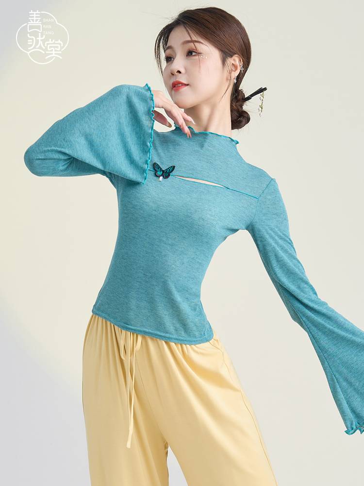 Shan Rantang Classical Dance Practice Gong Series Butterfly Dance Top Wear Modern Dance Adult Women's Long Sleeve Summer Summer