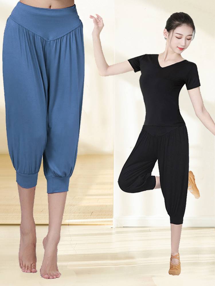 Dance top Women's new lanterns, radish pants black long -sleeved Chinese classical modern dance -shaped body exercise girl