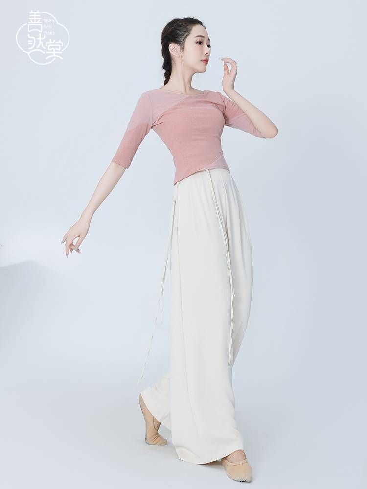 Shan Ran Hall of Modern Dance Dance Practice Service Female short -sleeved adult body training clothing Chinese classical dance clothing top
