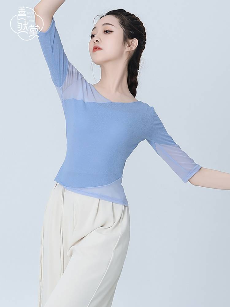 Shan Ran Hall of Modern Dance Dance Practice Service Female short -sleeved adult body training clothing Chinese classical dance clothing top