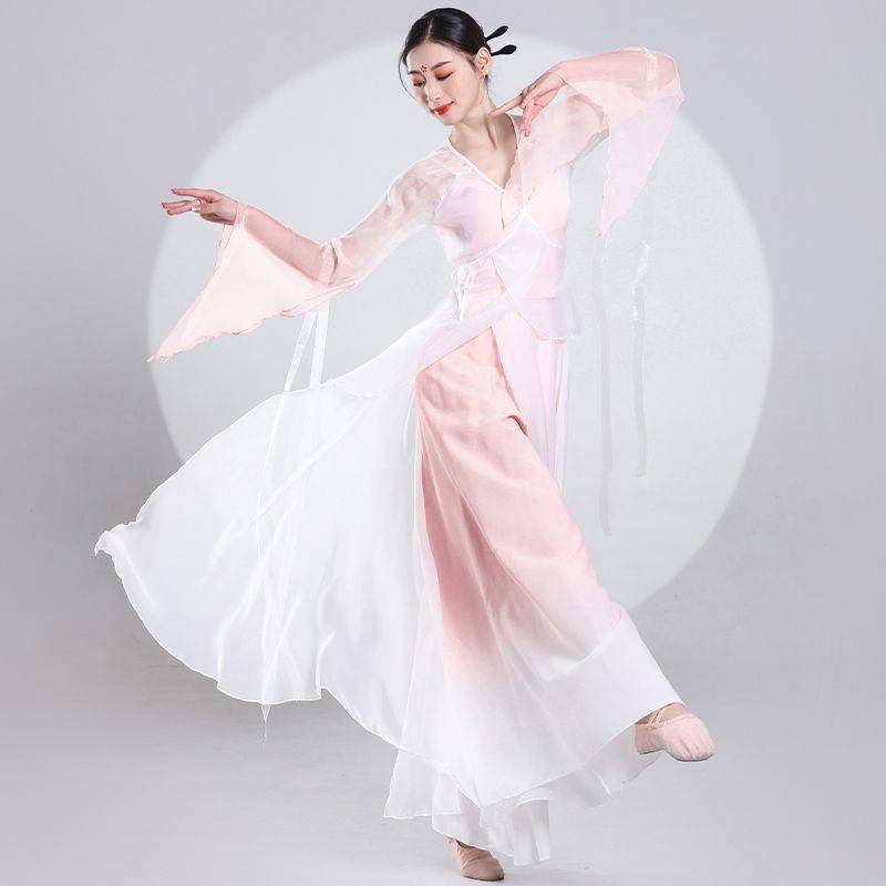 Classical dance suit set elegant yarn dressing exercises Chinese dance national dance performances showing Han element skirt tops