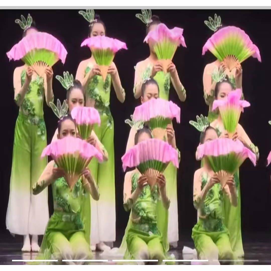 Classical dance performance service girl jasmine dance clothing children's Chinese style green elegant umbrella dance performance service
