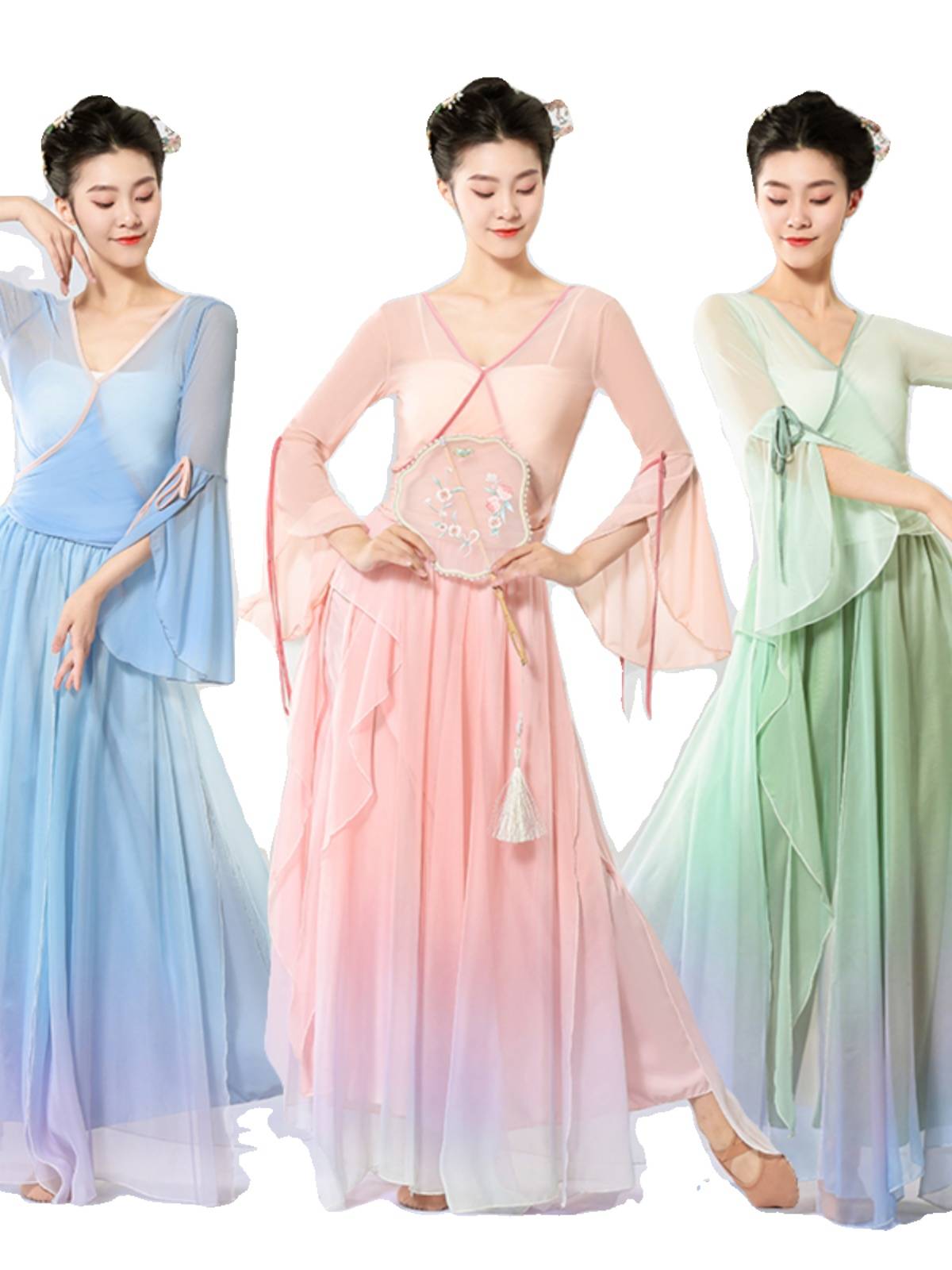 Classical dance body rhyme gauze female elastic horn sleeve elegant Chinese dance watch acting student art test practice dance service