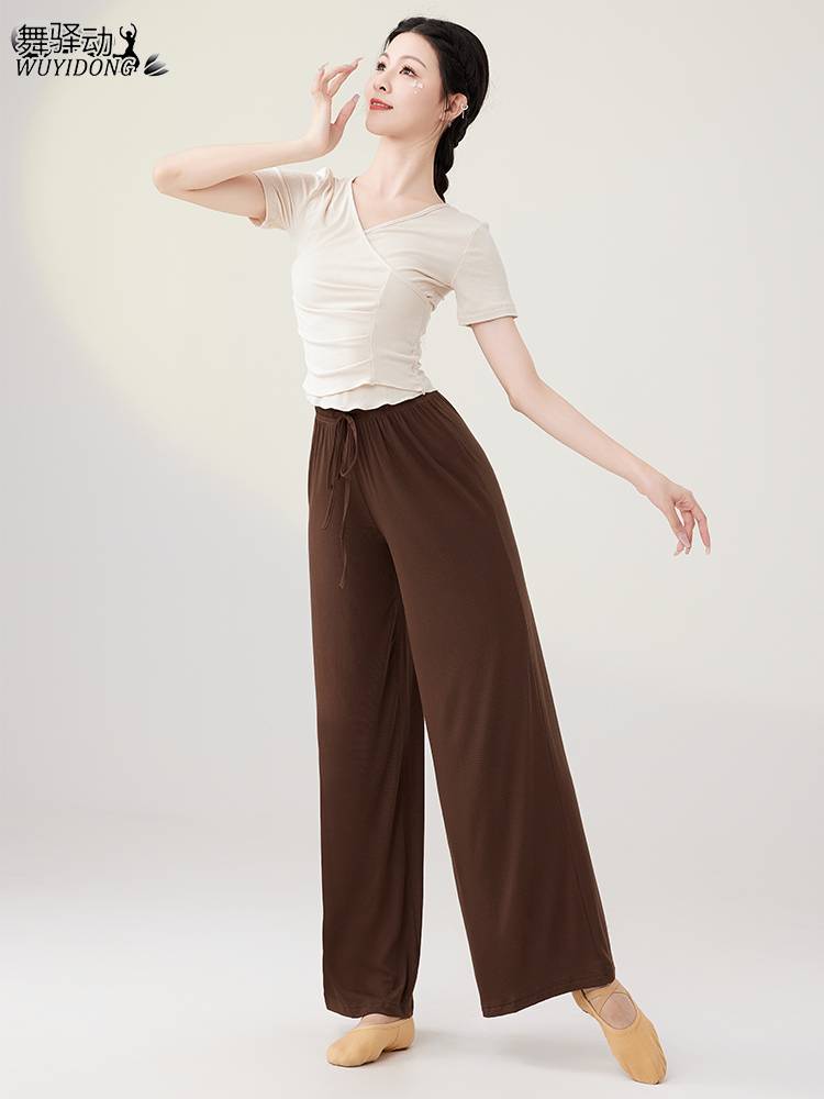 Classical Dance Dance Funmore Slim Slim Summer Loose Summer Width -Leg Pants Sensory Modern Dance Short -sleeved Dance Set