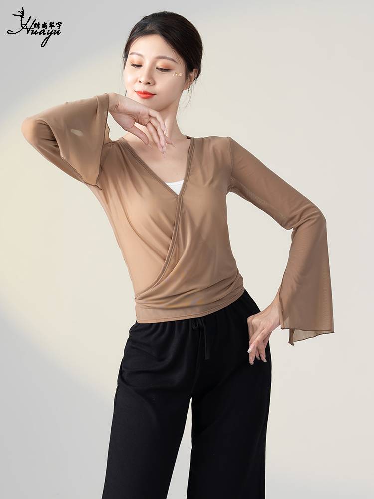 Classical dance yarn, body rhyme, Chinese dance exercise clothes, female modern dance immortal elegant dance dance kiwen training uniform