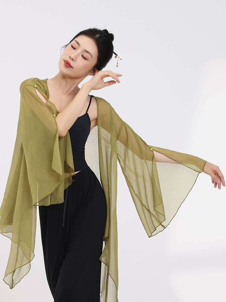 Xuan Palace Classical Dance Server Chinese Style Performance Close Cambrian Top Female Practice Dress Wrapper Gauze Jacket