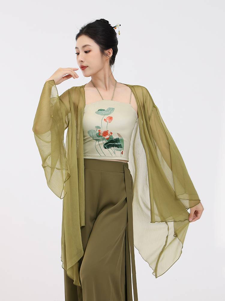 Xuan Palace Classical Dance Server Chinese Style Performance Close Cambrian Top Female Practice Dress Wrapper Gauze Jacket