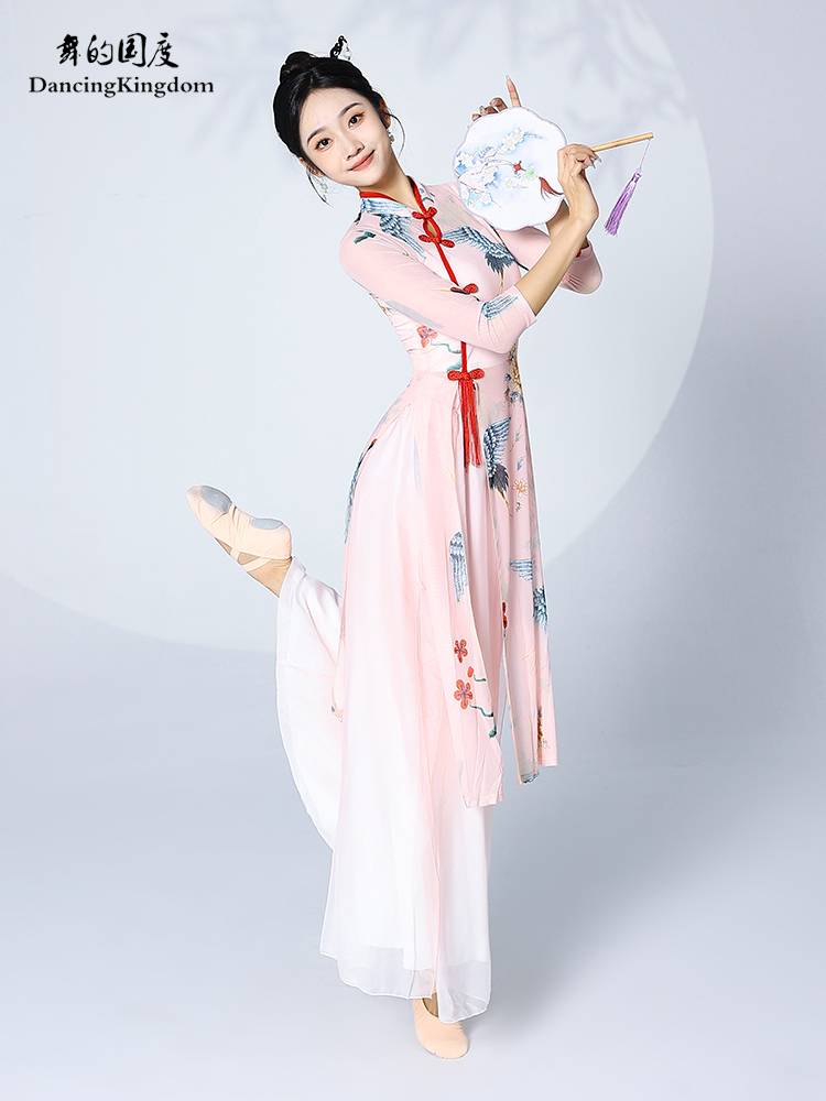 Dance of the country's spring classical dance clothing girl elegant and improved cheongsam gauze jacket, practice service national style performance service
