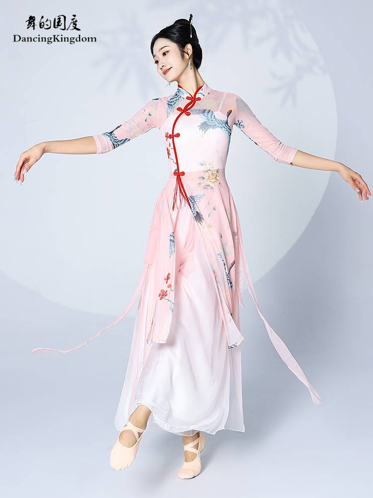 Dance of the country's spring classical dance clothing girl elegant and improved cheongsam gauze jacket, practice service national style performance service