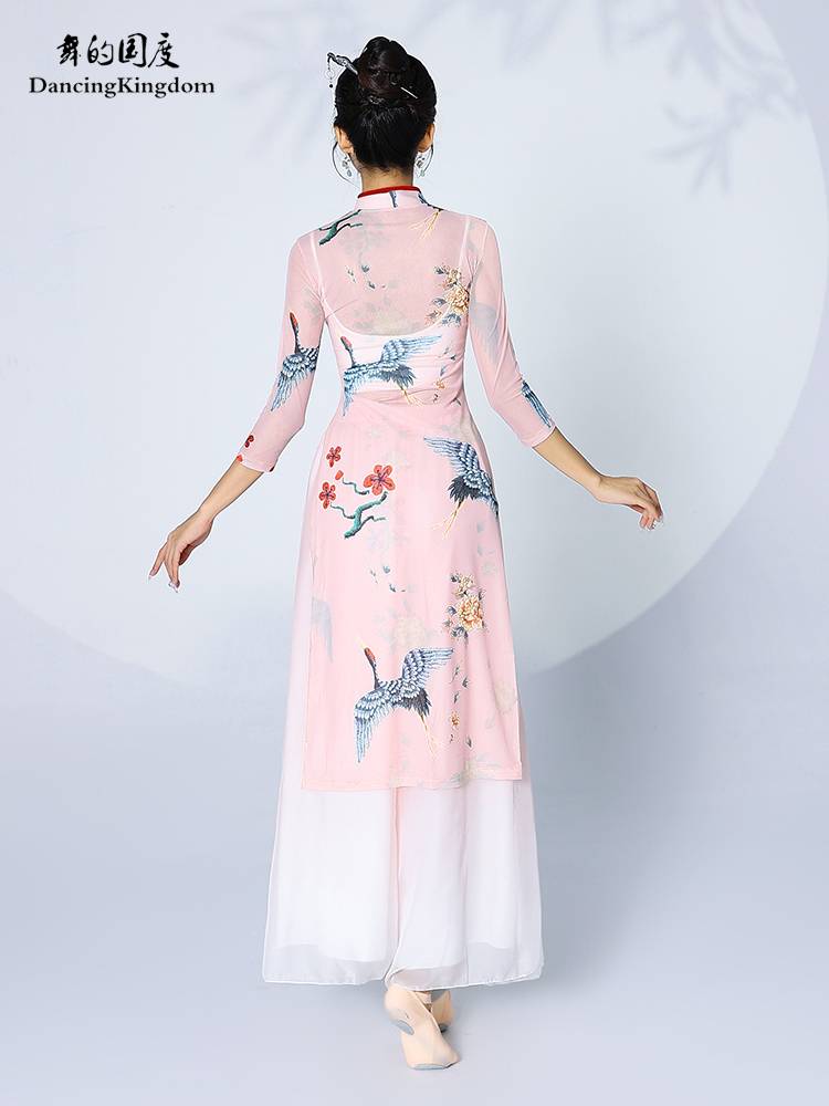 Dance of the country's spring classical dance clothing girl elegant and improved cheongsam gauze jacket, practice service national style performance service