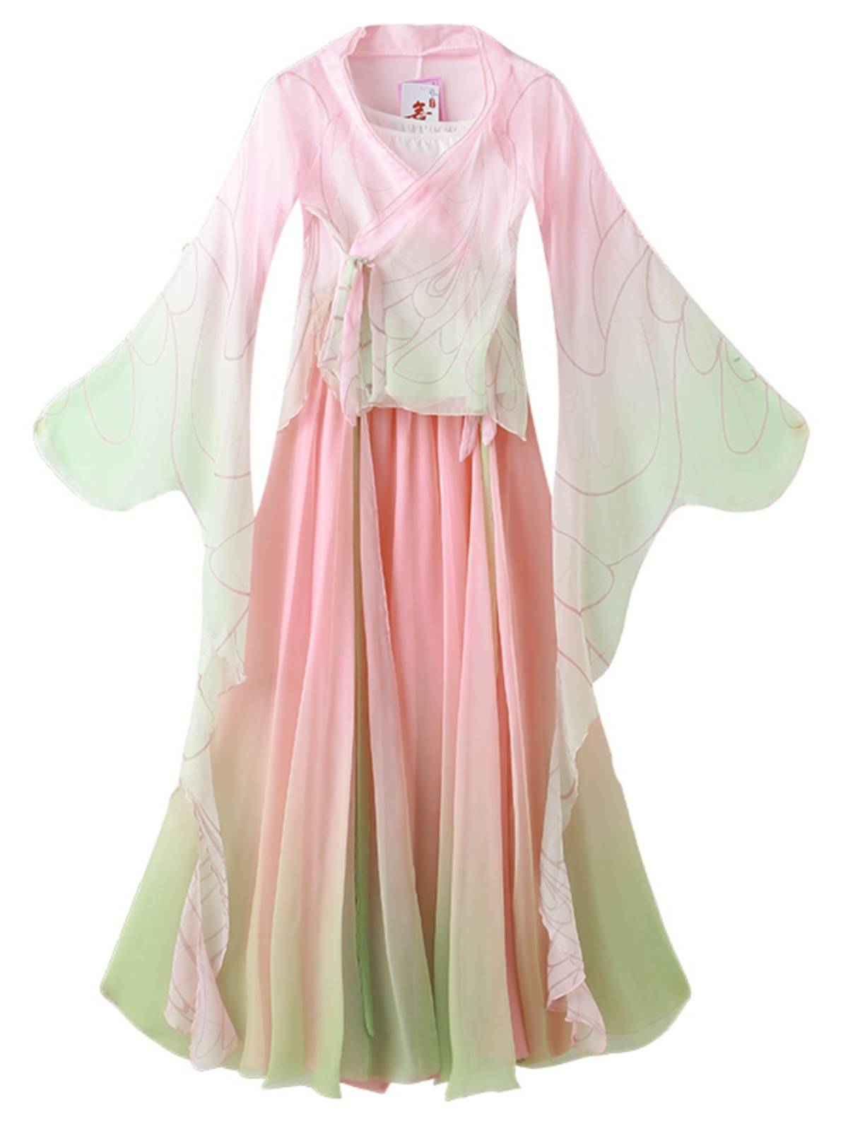 Classical Dance 2024 new butterfly body rhyme yarn practice clothes wide -legged skirt Chinese dance dance clothing performance clothing