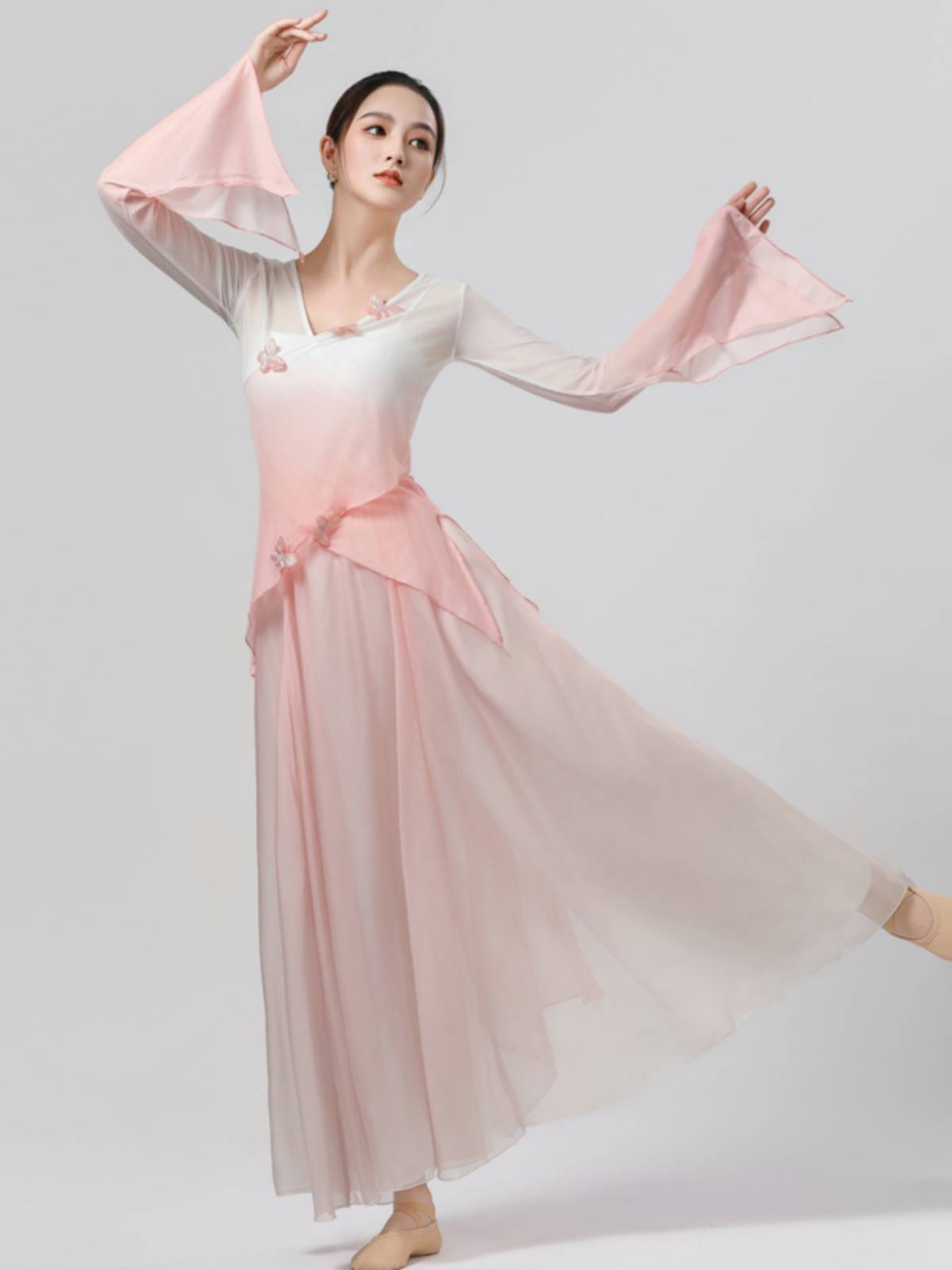 Classical Dance Performance Server Butterfly Gradient Elastic Personal Rhyme Yaosong Cloth