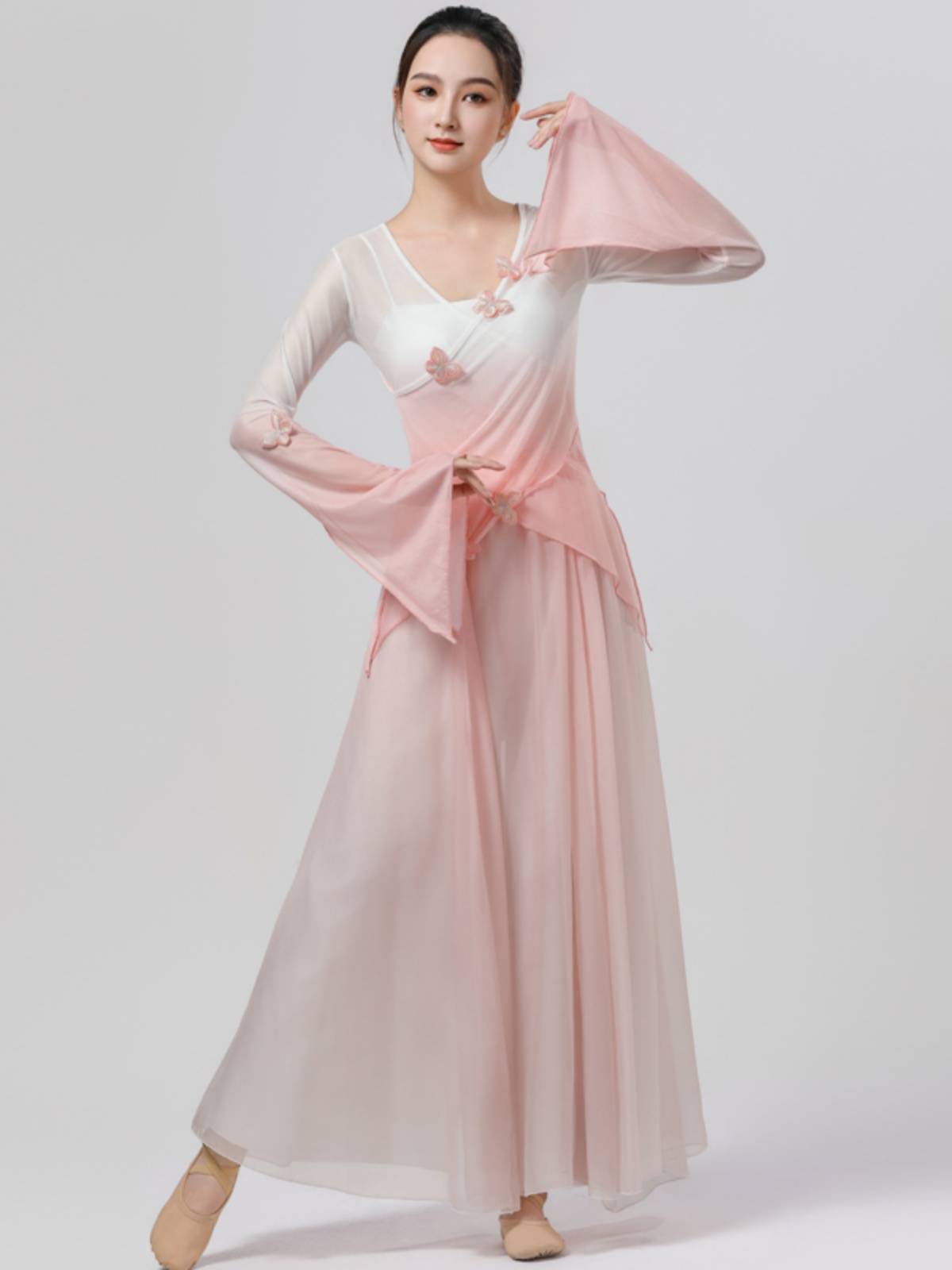 Classical Dance Performance Server Butterfly Gradient Elastic Personal Rhyme Yaosong Cloth