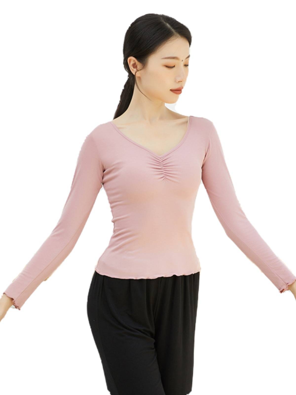 Modern dance clothing practice service female top short -sleeved dance service Chinese classical dance training students long -sleeved clothing