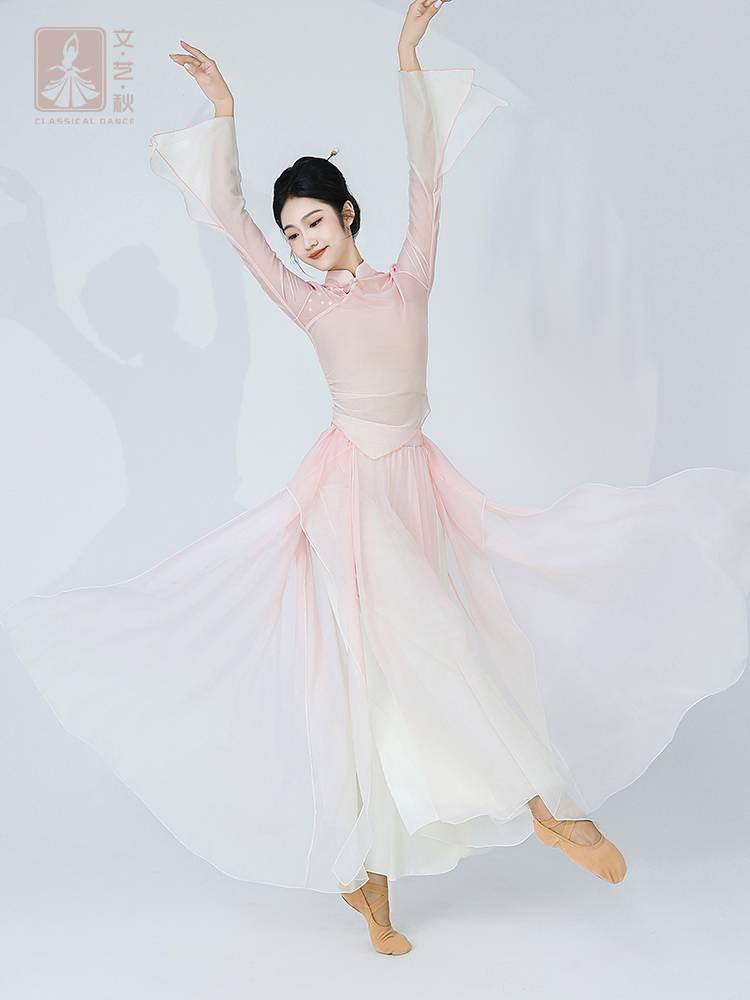 Summer Chun Song Classical Dance Dance Cheongsam Top Gradient Gravity Gatey Jacket Chinese Practice Services Han Tangfeng Performance Services
