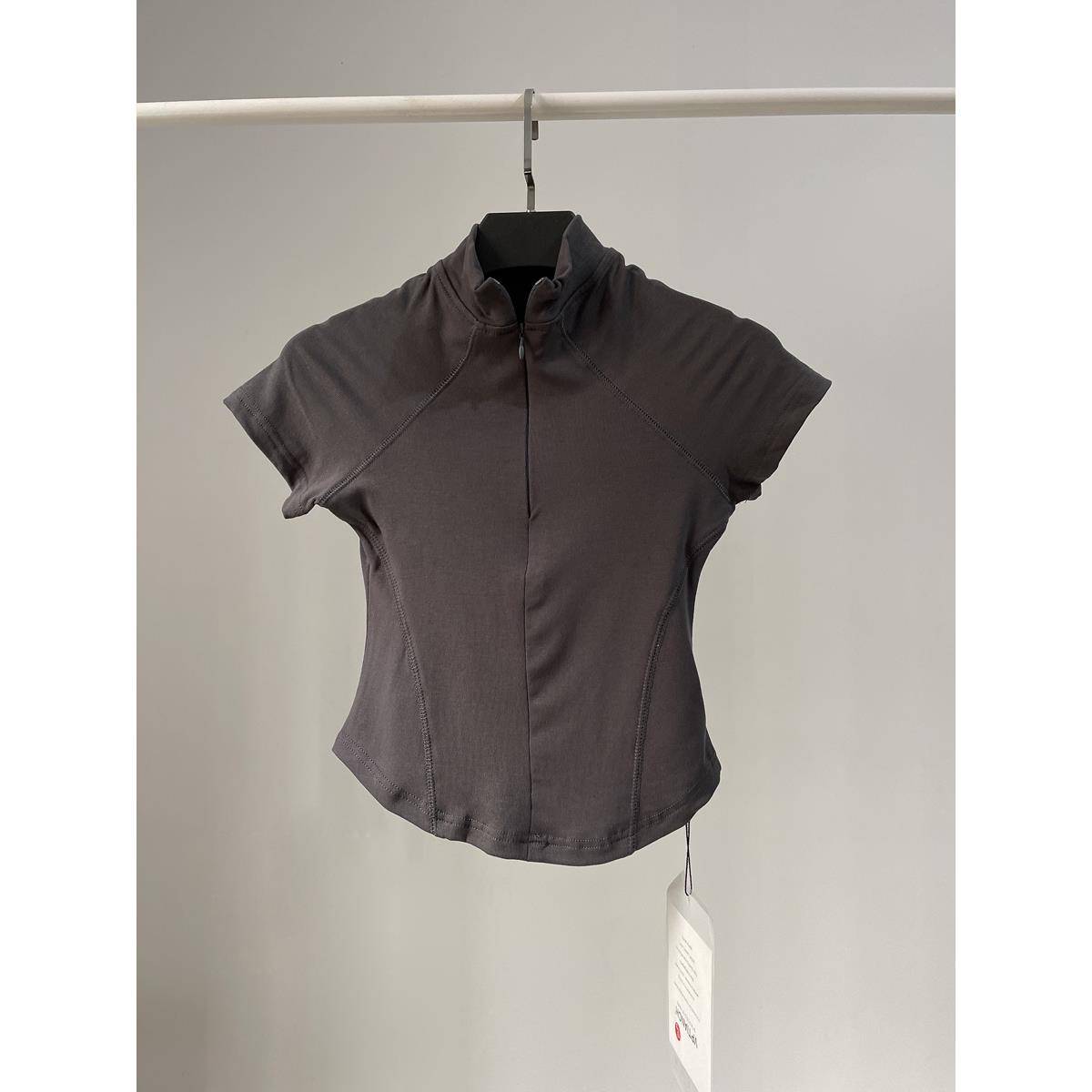 Modern dance clothing female summer short -sleeved zipper zipper
