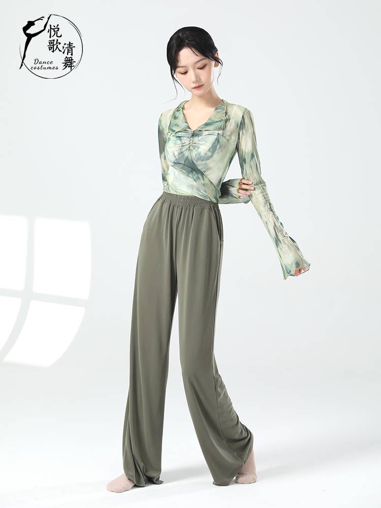 Dance top Women's new Chinese dance clothing adult modern dance network yarn practice service summer classical dance gauze clothes