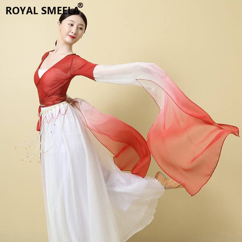 Water sleeve dance practice uniforms, top women's classical dance test table performances, exercise uniforms, threw sleeve and shocking dance