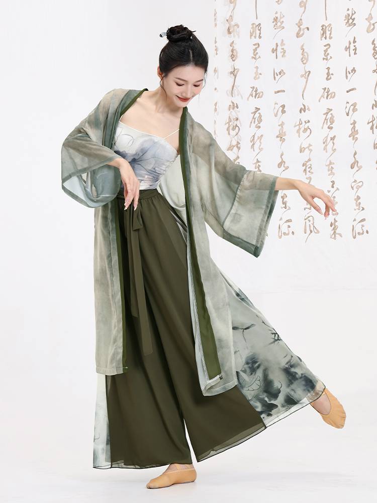 Xuan Palace Classical Dance Fairy Fairy Gaunt Giney Jacket Mid -length practice Chinese dance clothing top showing clothing outside