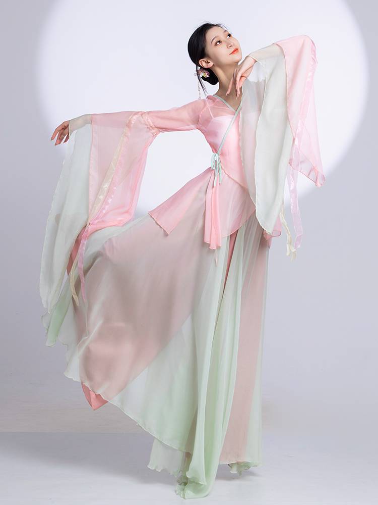 Classical dance thin gauze body rhyme, elegant and immortal Chinese dance exercise performance service show Chinese dance show performance set spring