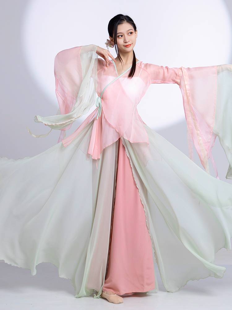 Classical dance thin gauze body rhyme, elegant and immortal Chinese dance exercise performance service show Chinese dance show performance set spring