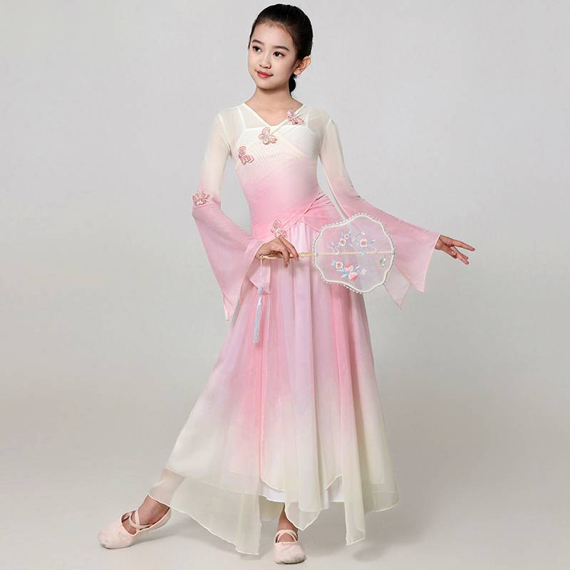 Children's classical dance body rhyme gauze dance dance exercise performance service performance service girl elegant Chinese style dance clothing set summer