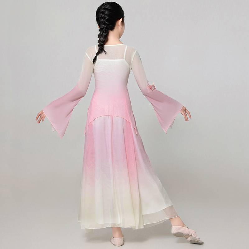 Children's classical dance body rhyme gauze dance dance exercise performance service performance service girl elegant Chinese style dance clothing set summer
