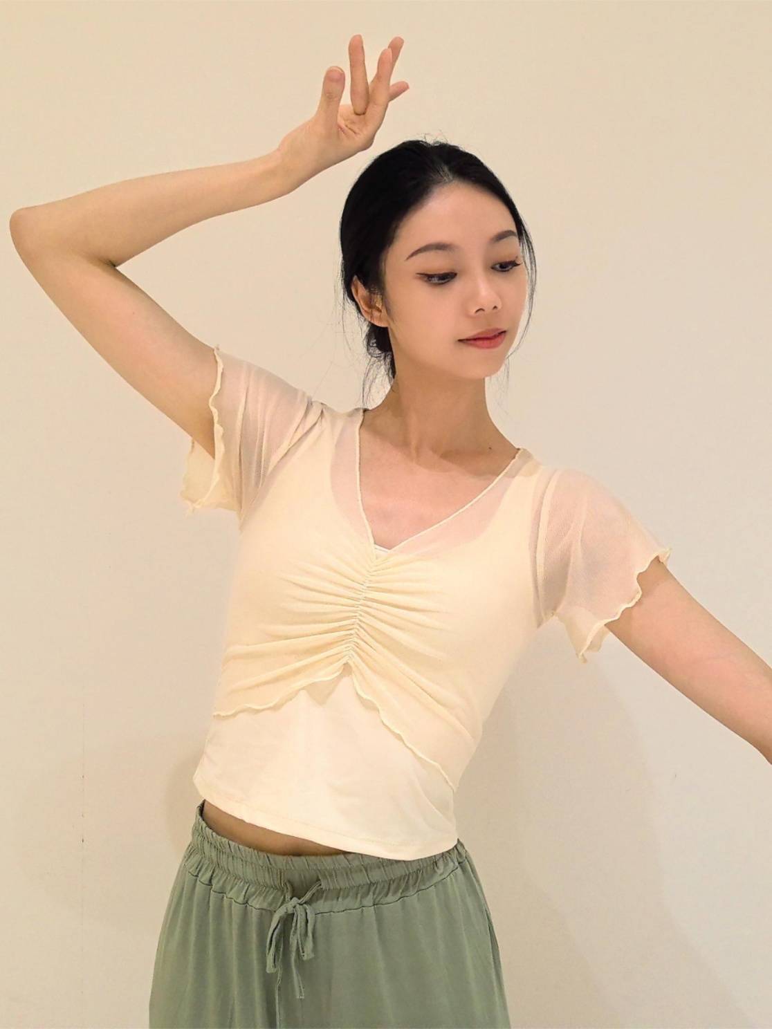2024 Summer Adult Classical short -sleeved dance training new Xiaofei sleeve top female dancing Chinese elevation in China