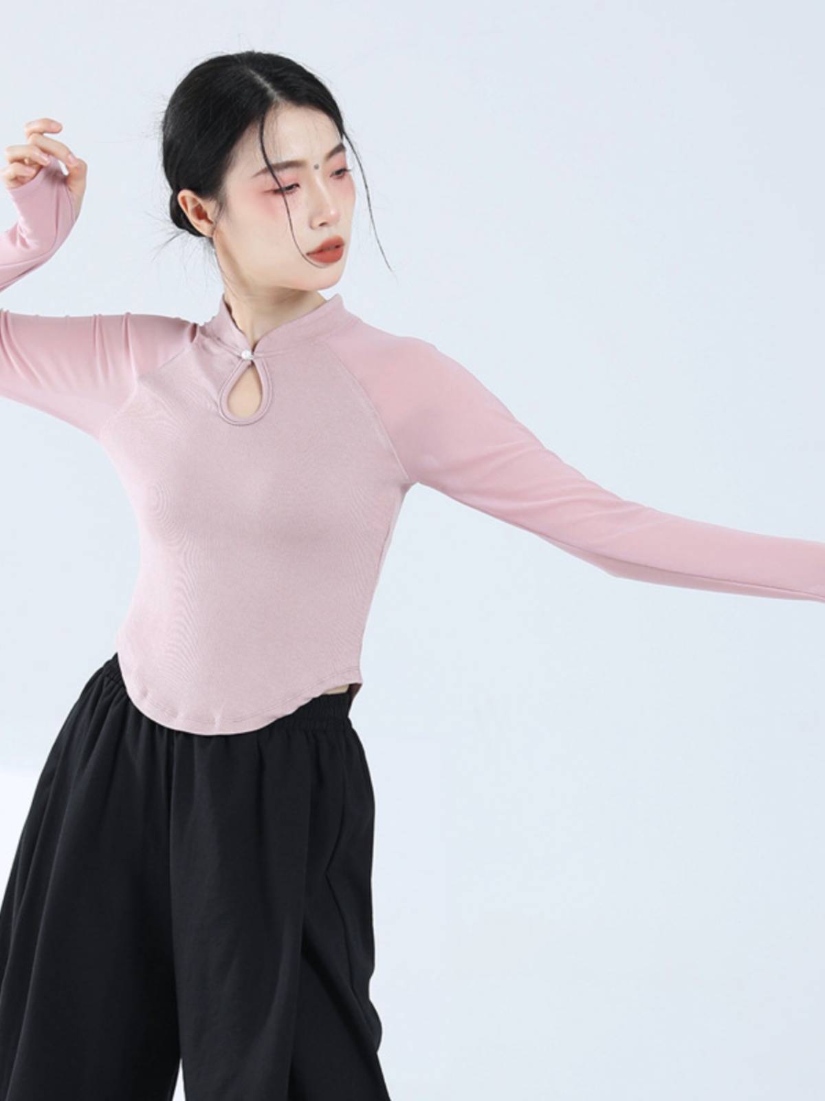 Classical dance clothing temperament slim gauze sleeve top top female Chinese style modern dance national dance clothing practice clothing