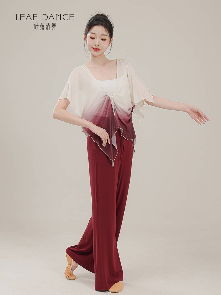 Ye Luoqing Dance Classical Dance Body Rhyme Fairy Bat Sleeve Gradient Gatey Dress Lale
