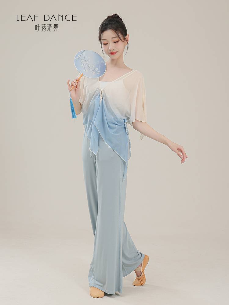 Ye Luoqing Dance Classical Dance Body Rhyme Fairy Bat Sleeve Gradient Gatey Dress Lale