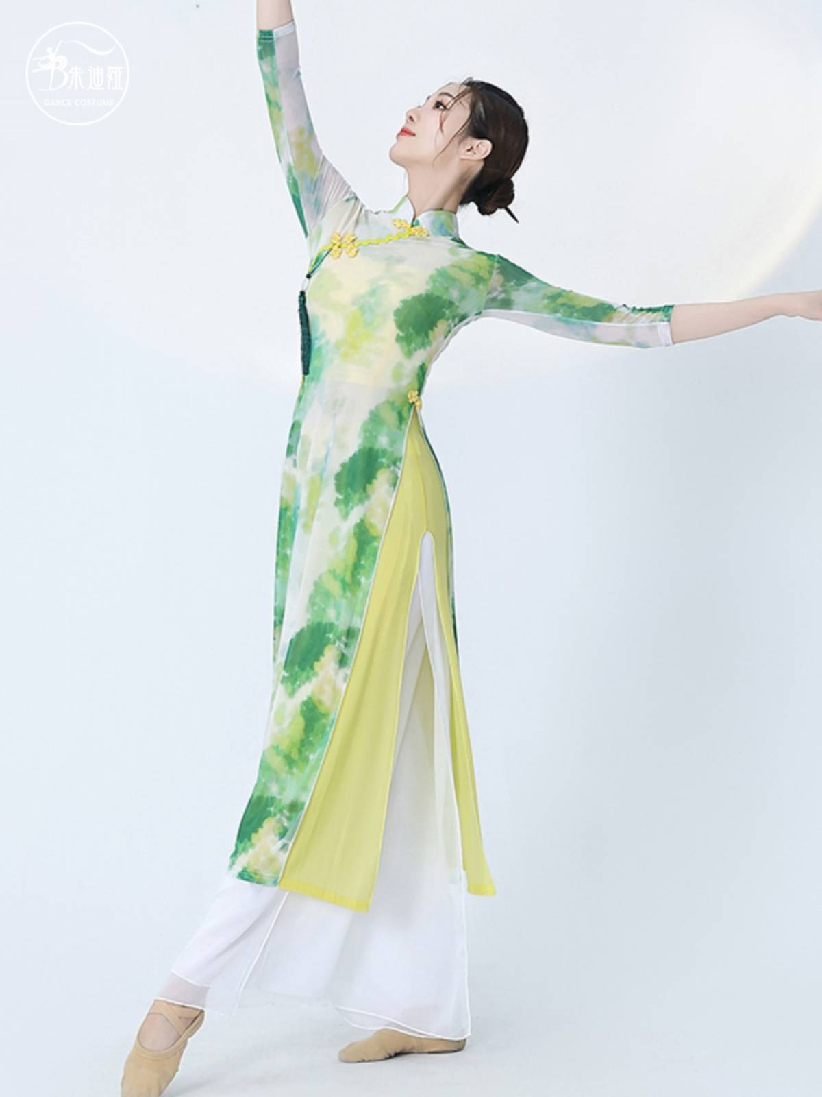 Chun Song classical dance body rhyme, cheongsam cheongsam gauze, elegant dance service Chinese dance exercise, national dance performance clothing