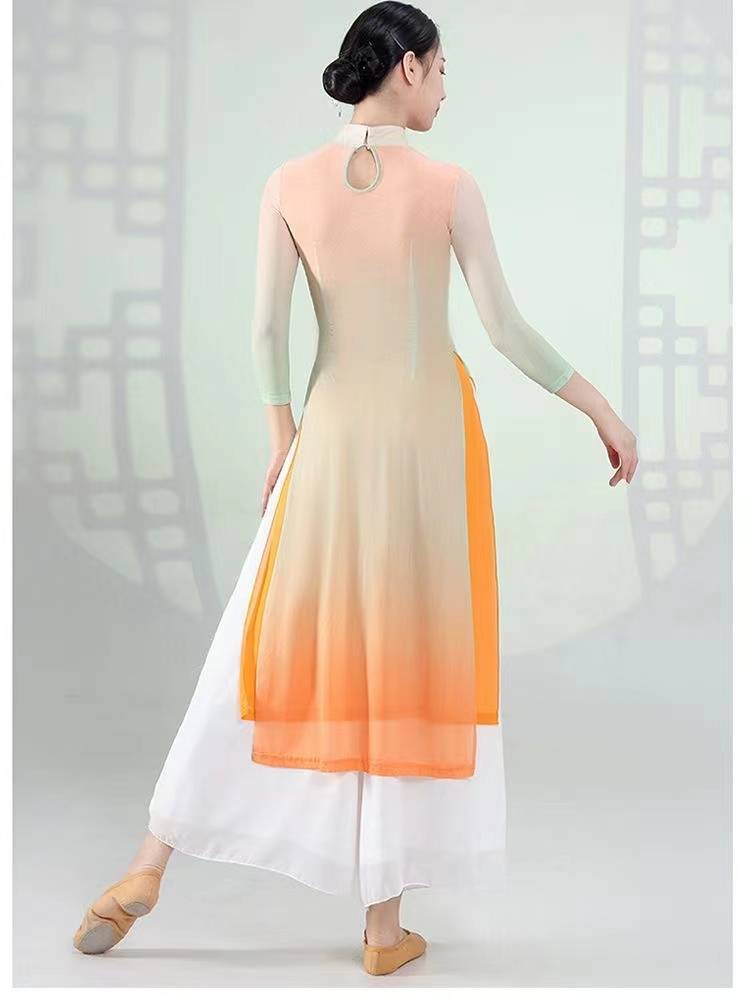 Classical dance gradient cheongsam female body rhyme service ancient style national dance dance service Chinese dance exercise performance service