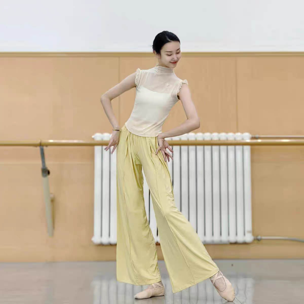Classical dance gauze short -sleeved practice clothes slim butterfly dance clothing clothes, Chinese dance body rhyme, national style