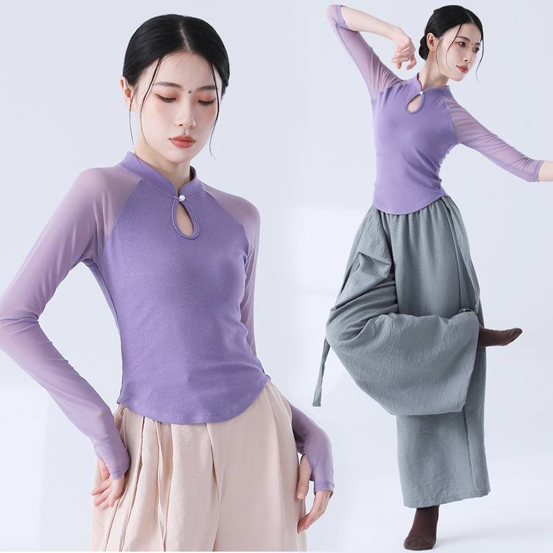 Classical dance clothing female gauze dance dance exercises, rhyme Chinese dance 2023 new national wind long sleeves, spring and summer