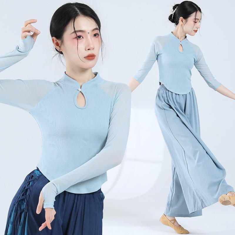 Classical dance clothing female gauze dance dance exercises, rhyme Chinese dance 2023 new national wind long sleeves, spring and summer
