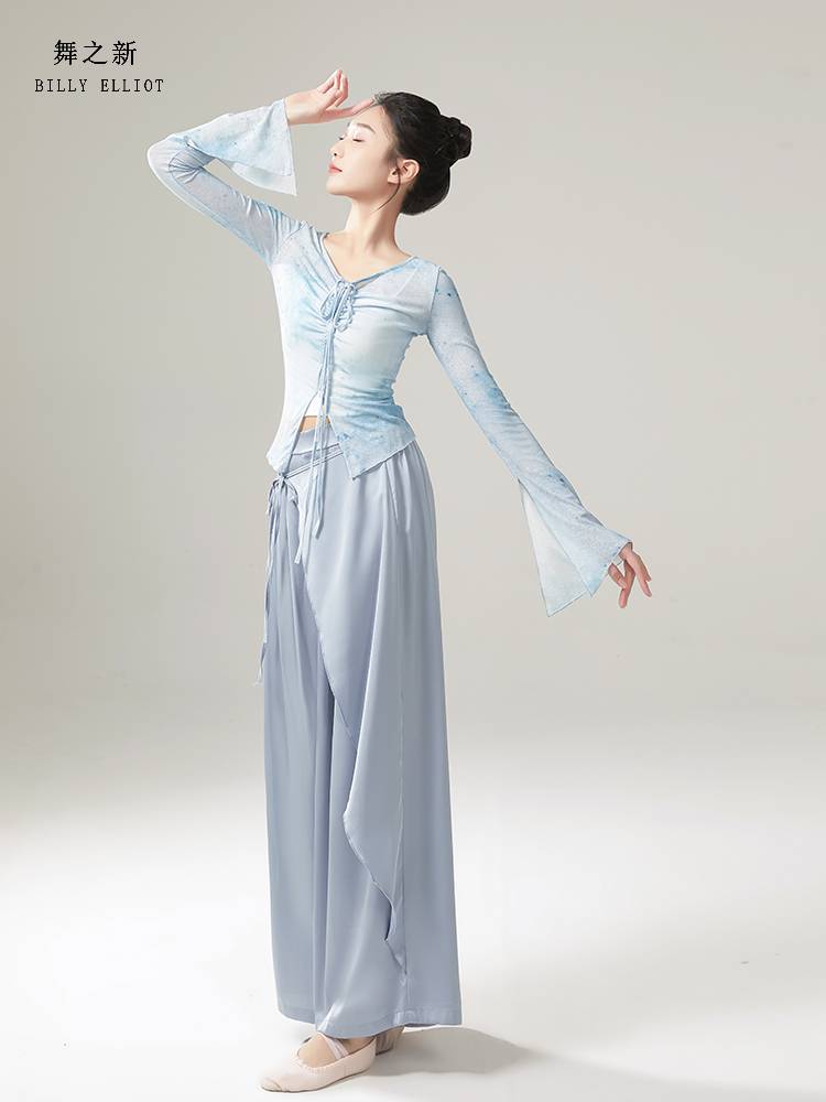 Classical dance new top shirt, body rhyme gauze performance service female elegant 2023 practice service Chinese dance dance service summer