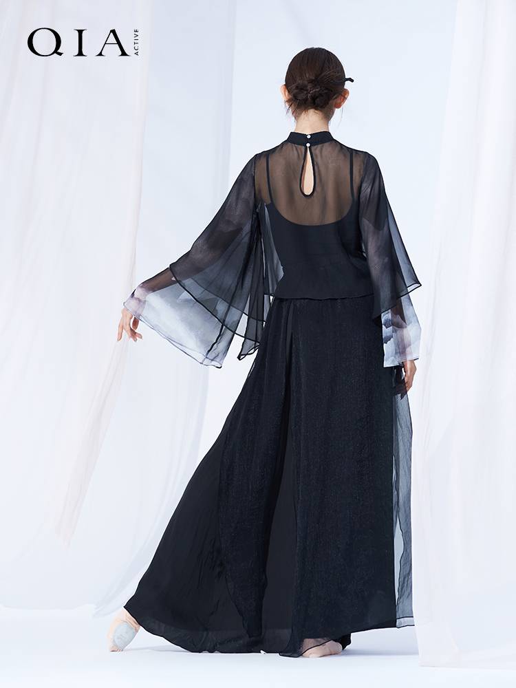 Qia Classical Dance Heds Sleeve Sleeve Dress Practice Female Female Ods Pressing Chinese Style Dance Ink Performance Skirt