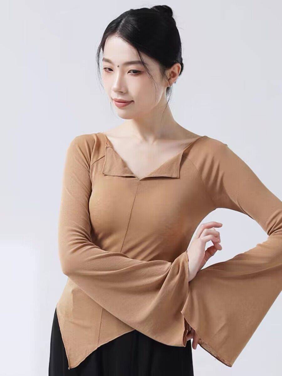 Modern Dance Foundation Sports Sports Performance Fluton Sleeve Chinese National Style Charm Classical Dance Day Frequent Federation Female Women