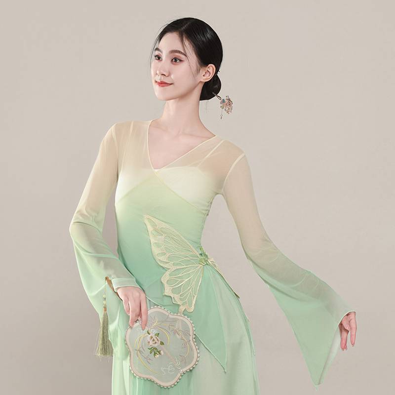 Classical Dance Performance Services Female Rhyme Butterfly Dance Clothing Clothing Gradient Gatey Dance Chinese Dance Performance Performance Set