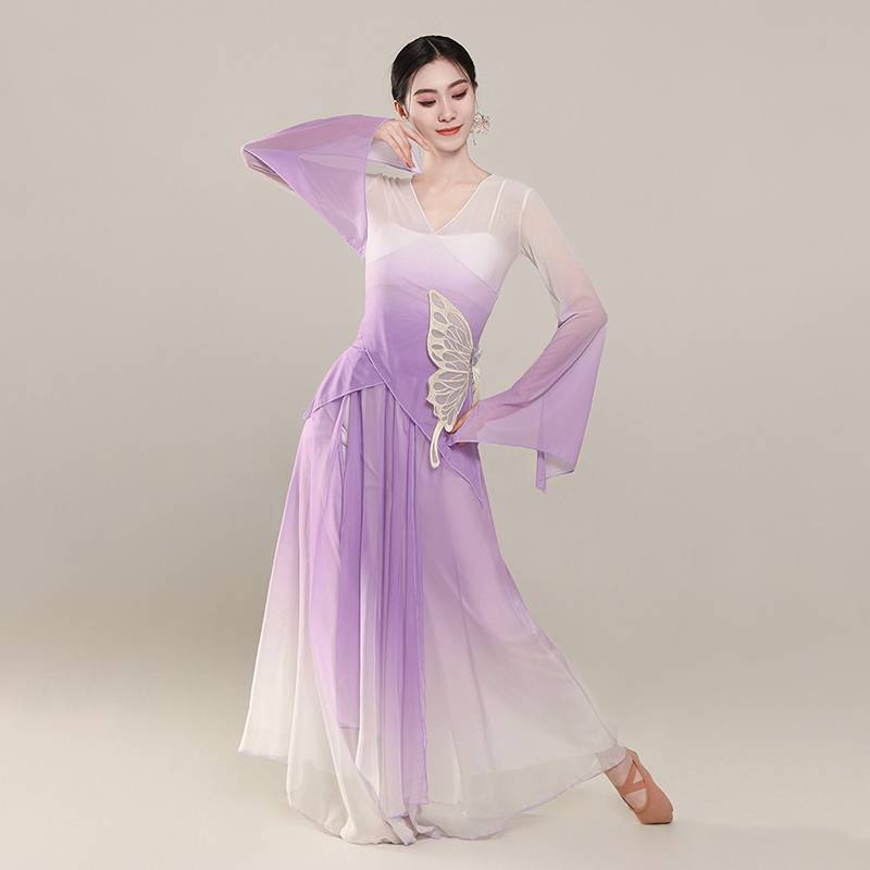 Classical Dance Performance Services Female Rhyme Butterfly Dance Clothing Clothing Gradient Gatey Dance Chinese Dance Performance Performance Set
