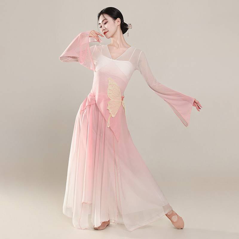 Classical Dance Performance Services Female Rhyme Butterfly Dance Clothing Clothing Gradient Gatey Dance Chinese Dance Performance Performance Set