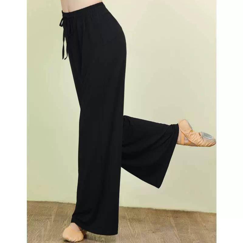 The new dance dance service modern dance exercise top female Chinese classical dance dance jacket black adult wide -leg jumpsuit