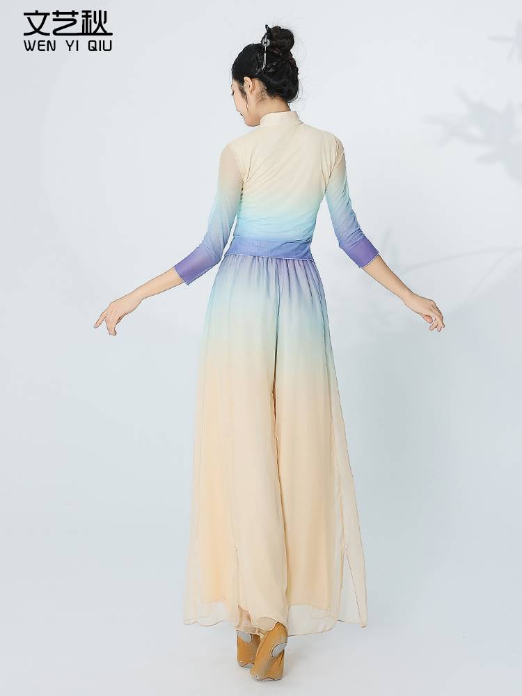 2024 Summer Classical Dance Platform Clothing Fairy Gine Dress Disciples Cheongsam Female Chinese Dance National Dance