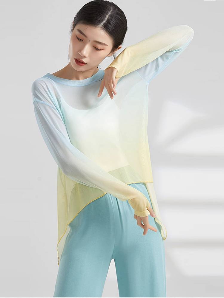 Classical Dance Dance Funny Female New Body Rhymes Short Big Cover Chinese Dance Performance Server Loose Dance Top