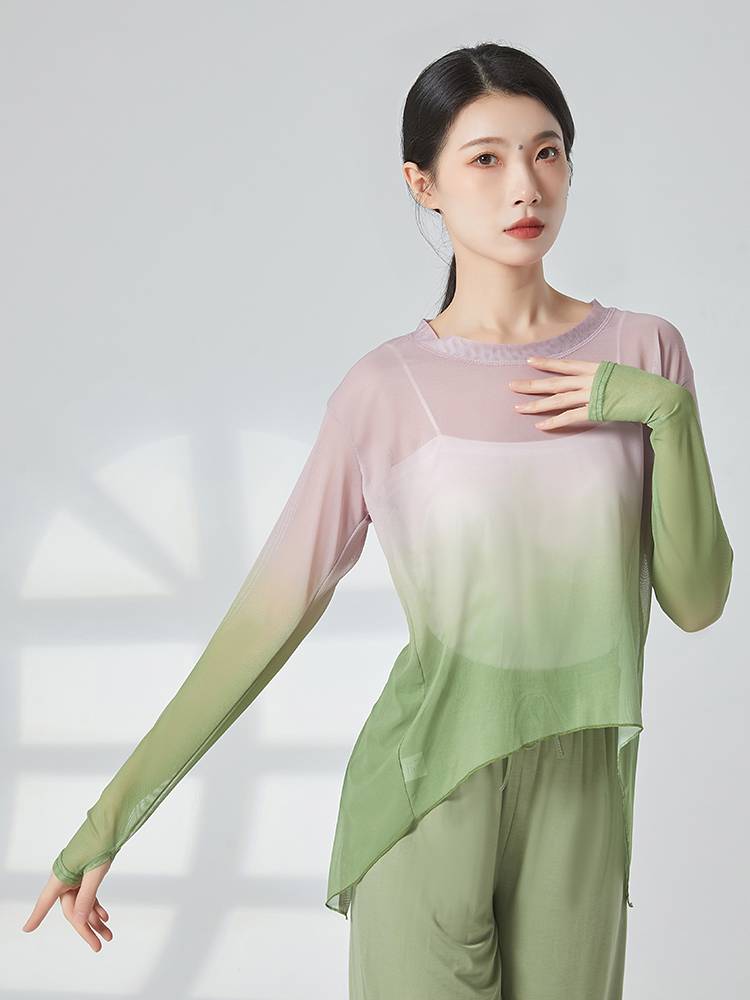 Classical Dance Dance Funny Female New Body Rhymes Short Big Cover Chinese Dance Performance Server Loose Dance Top