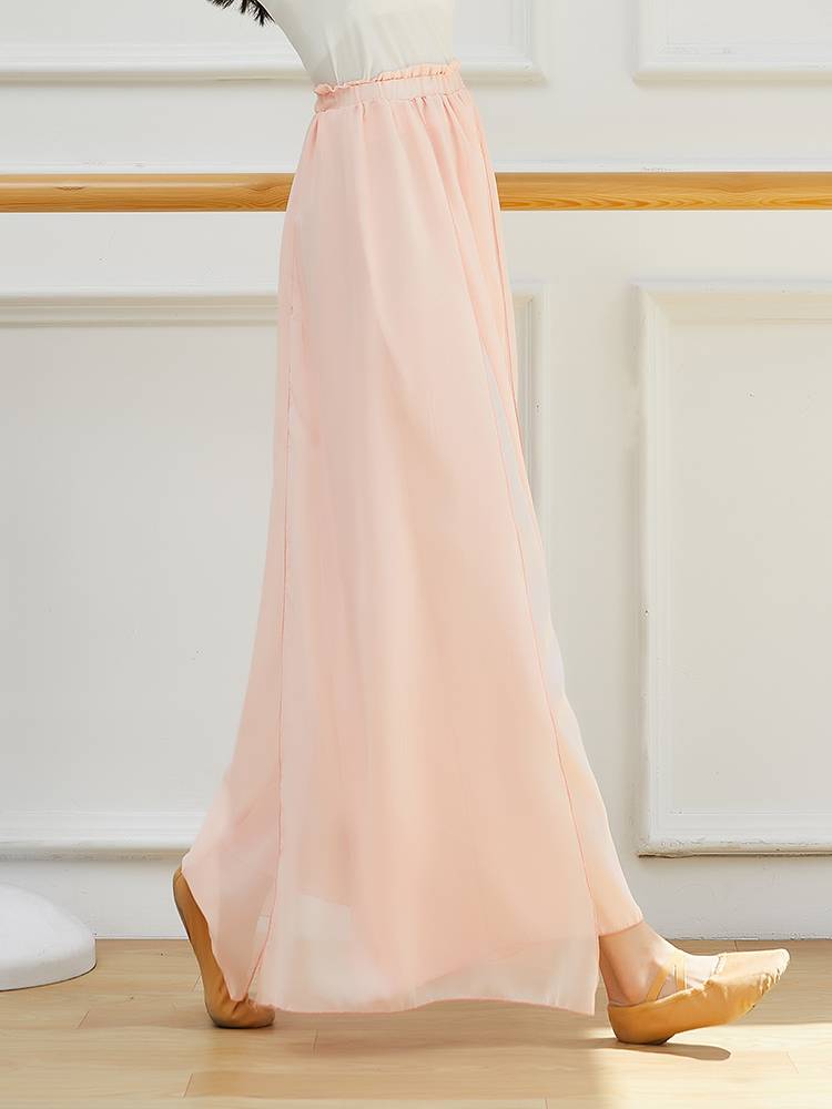 Classical dance pants female loose chiffon skirt pants Chinese style practice uniforms, split elegant fairy, wide -leg pants, son -in -law pants