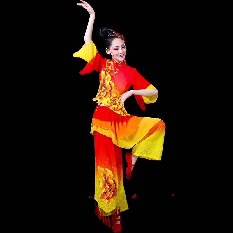 Yangge service 2021 new adult fan W dance clothing ethnic square dance set classical dance performance service